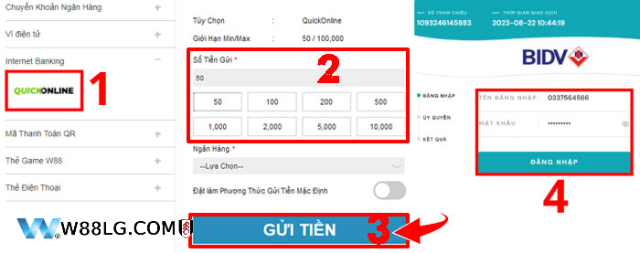 Hướng dẫn bet thủ nạp tiền bằng Internet Banking 