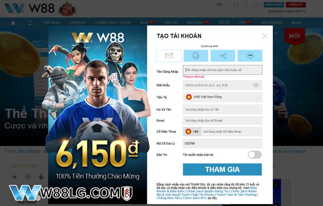 Điền thông tin đăng ký W88 sao cho chính xác